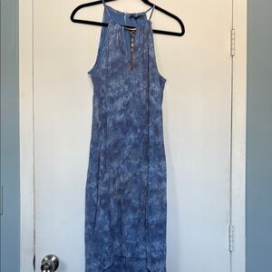 Blue Tie-Dye Sleeveless Dress